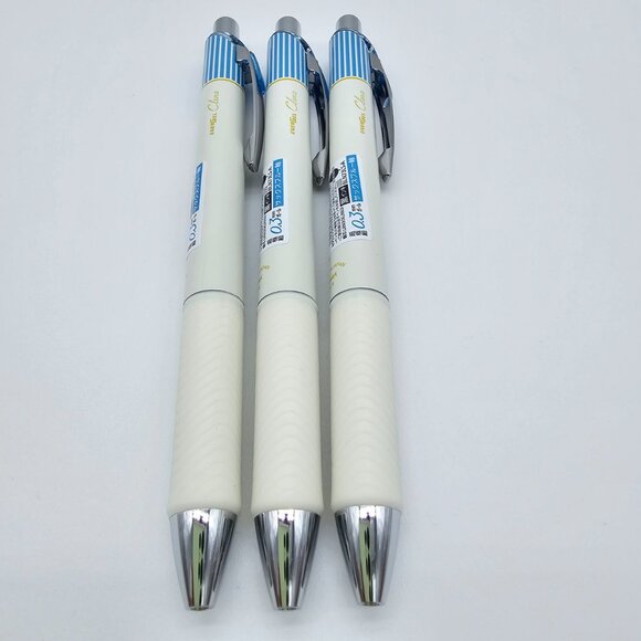 Pentel Energel Clena - 0.3 | Sax Blue Stripe Body + Black Ink | Lot of 3 - NEW - Picture 6 of 9